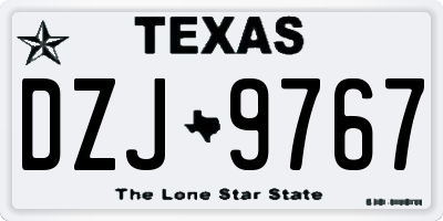 TX license plate DZJ9767
