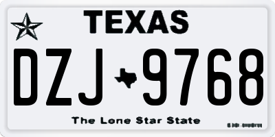 TX license plate DZJ9768