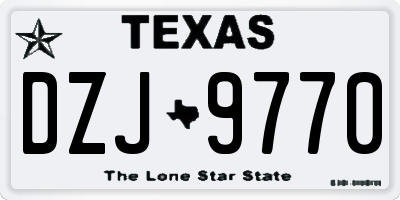 TX license plate DZJ9770