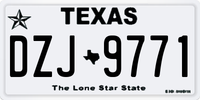 TX license plate DZJ9771