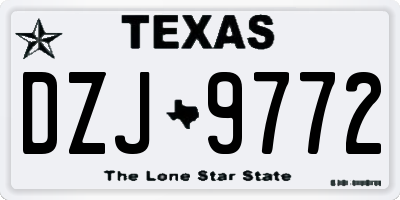 TX license plate DZJ9772