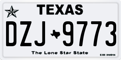 TX license plate DZJ9773