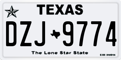 TX license plate DZJ9774