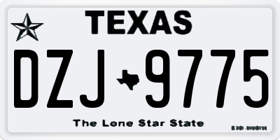 TX license plate DZJ9775