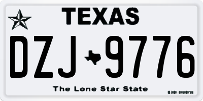 TX license plate DZJ9776