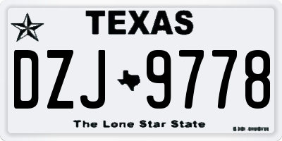 TX license plate DZJ9778