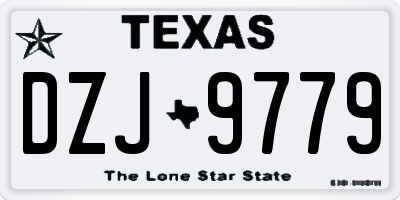 TX license plate DZJ9779