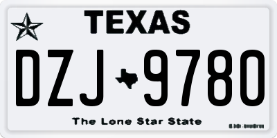 TX license plate DZJ9780