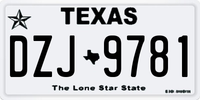 TX license plate DZJ9781