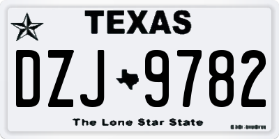 TX license plate DZJ9782