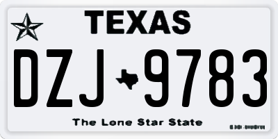 TX license plate DZJ9783