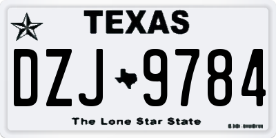 TX license plate DZJ9784
