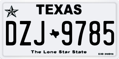 TX license plate DZJ9785