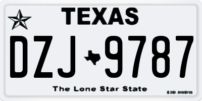 TX license plate DZJ9787