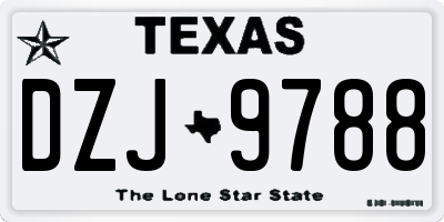 TX license plate DZJ9788