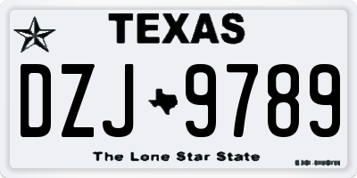 TX license plate DZJ9789