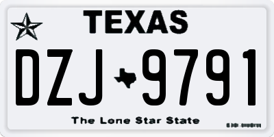 TX license plate DZJ9791