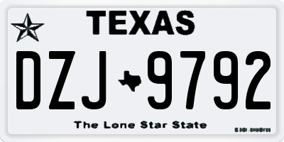 TX license plate DZJ9792