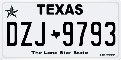 TX license plate DZJ9793