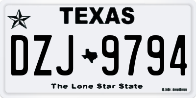 TX license plate DZJ9794