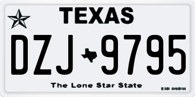 TX license plate DZJ9795