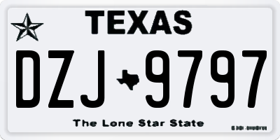 TX license plate DZJ9797