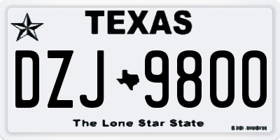 TX license plate DZJ9800