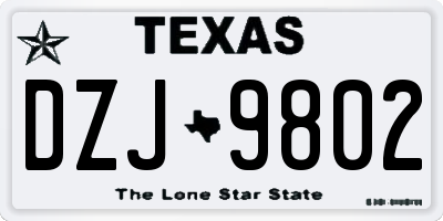 TX license plate DZJ9802