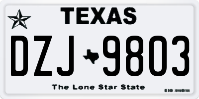 TX license plate DZJ9803