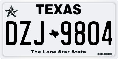 TX license plate DZJ9804