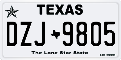 TX license plate DZJ9805