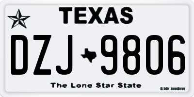TX license plate DZJ9806
