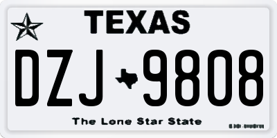 TX license plate DZJ9808