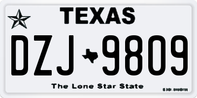 TX license plate DZJ9809