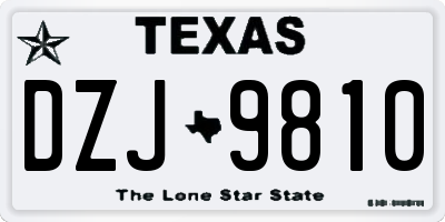 TX license plate DZJ9810