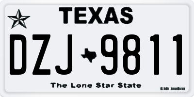 TX license plate DZJ9811