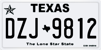 TX license plate DZJ9812