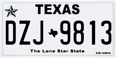 TX license plate DZJ9813