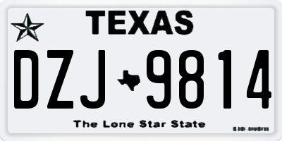 TX license plate DZJ9814