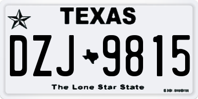 TX license plate DZJ9815