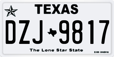 TX license plate DZJ9817