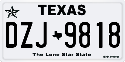 TX license plate DZJ9818