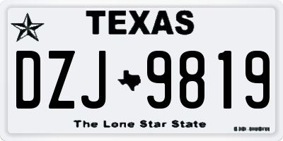 TX license plate DZJ9819