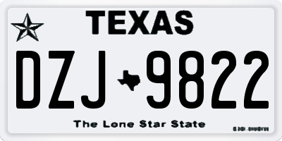 TX license plate DZJ9822