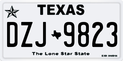 TX license plate DZJ9823