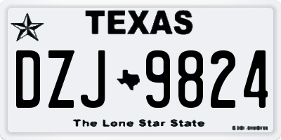 TX license plate DZJ9824