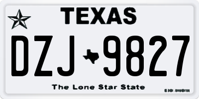 TX license plate DZJ9827
