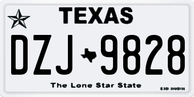 TX license plate DZJ9828