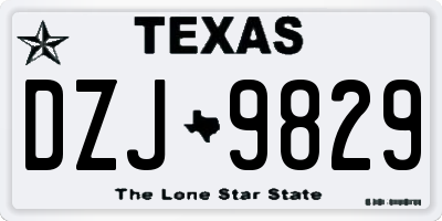 TX license plate DZJ9829