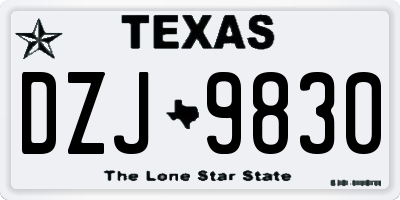 TX license plate DZJ9830